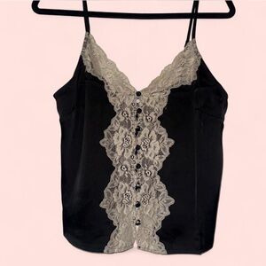 Rumored Black and Cream Lace Camisole